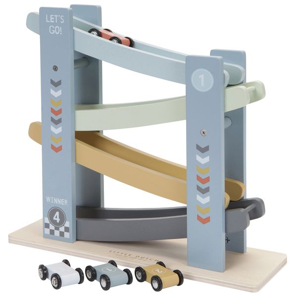 Circuit Rampe en bois - Blue cars- Little Dutch