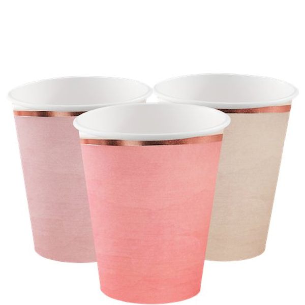 Gobelets ombre Rose et rose gold x8 - Ginger Ray