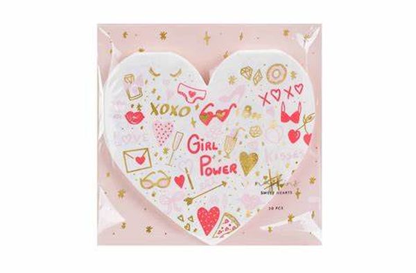 Serviettes Cœur "Girl Power" x20