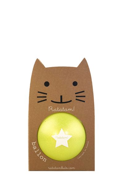 Ballon Jaune Summer Paillettes 15 cm Ratatam! balle increvable enfant cool