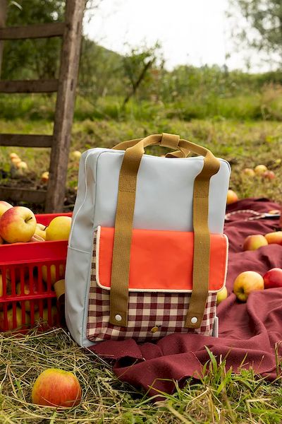 Grand Sac à Dos Gingham Pool Green Apple Red Leaf Green Sticky Lemon accessoire école promenade tendance