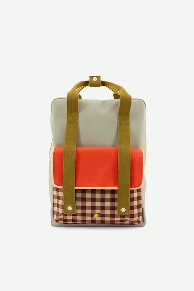 Grand Sac à Dos Gingham Pool Green Apple Red Leaf Green Sticky Lemon accessoire école promenade tendance