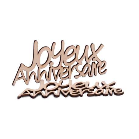 Déco "joyeux Anniversaire" bois x4