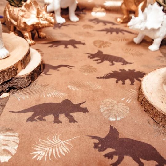 Chemin de table dinosaure camel or chocolat