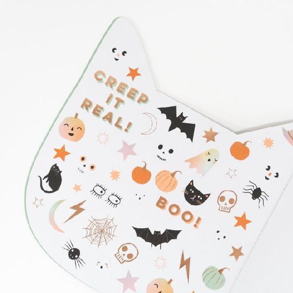 carnet de stickers chat halloween meri meri