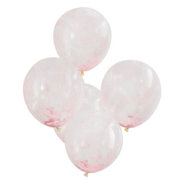 Ballon confettis perle rose pastel