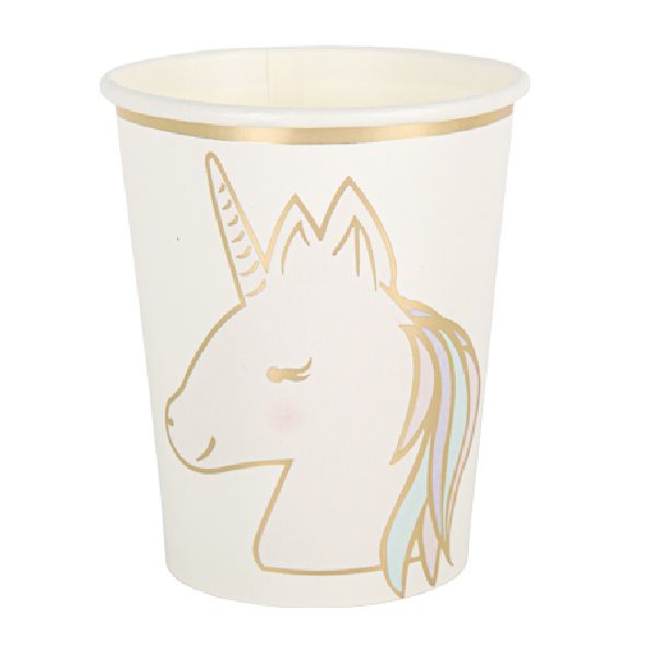 Gobelets licorne pastel et or