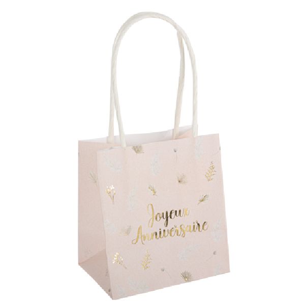 sacs boho "joyeux anniversaire" blush et or