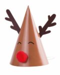 Chapeaux Rudolph nez pompon rouge x8 - 11x17cm - Artyfêtes décoration noël déguisement