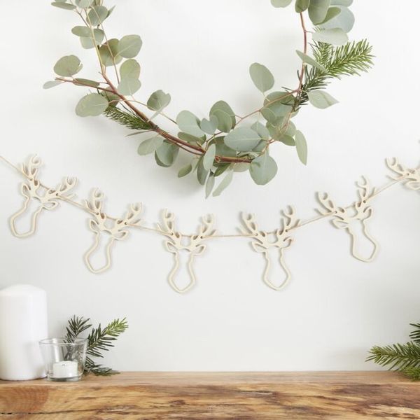 Guirlande Renne de Noël en bois Ginger Ray décoration fête de noël