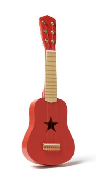 Guitare rouge en bois