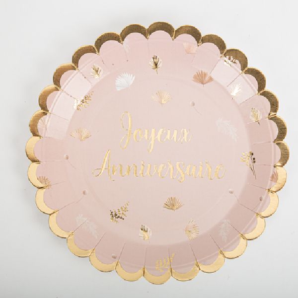 Assiettes boho "joyeux anniversaire"