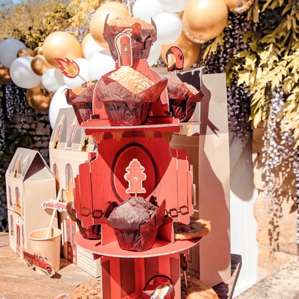 Pics Pompier Kraft rouge et Or x12 - Artyfêtes