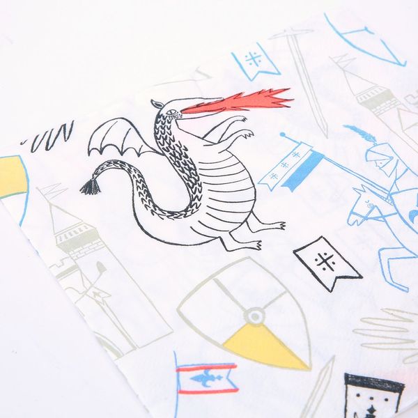 Grandes serviettes Chevaliers et Dragons x20 - 33cm - Meri Meri