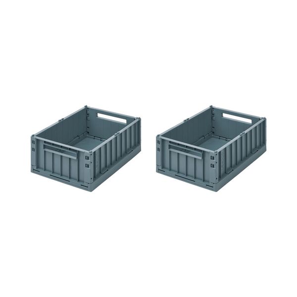 Lot de 2 boites de Rangement Weston - Whale Blue - Liewood