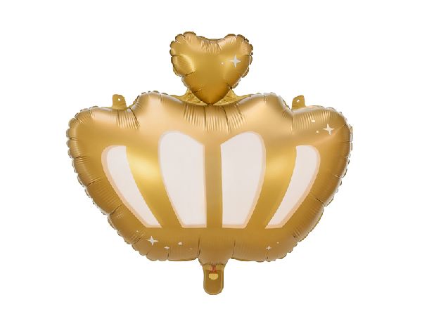 Ballon Couronne Blanc et Or - 52x42 cm - Party Deco