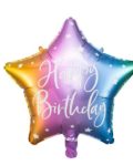 Ballon "Happy Birthday" Etoile multicolore 40 cm - Party Deco