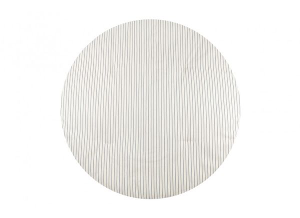 Tapis de jeu rond Fluffy - Blue thin stripes / Natural - Nobodinoz