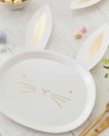 Assiettes Easter Bunny x8 - Blanc et dorure - Ginger Ray