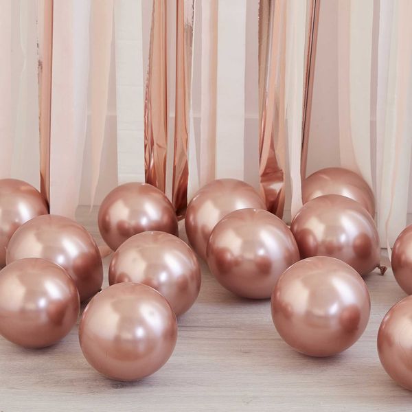 Lot de 40 ballons 13 cm - Rose Gold Chrome - Ginger Ray