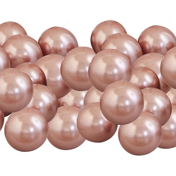 Lot de 40 ballons 13 cm - Rose Gold Chrome - Ginger Ray