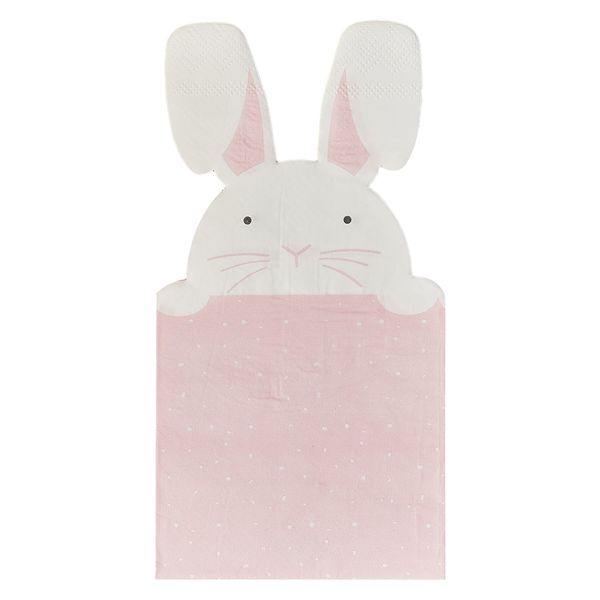 Serviettes Lapins de Pâques Rose x16 - Ginger Ray