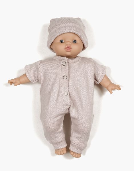 Combinaison Lili et son bonnet en éponge maille Pétale - Babies - 28 cm - Minikane