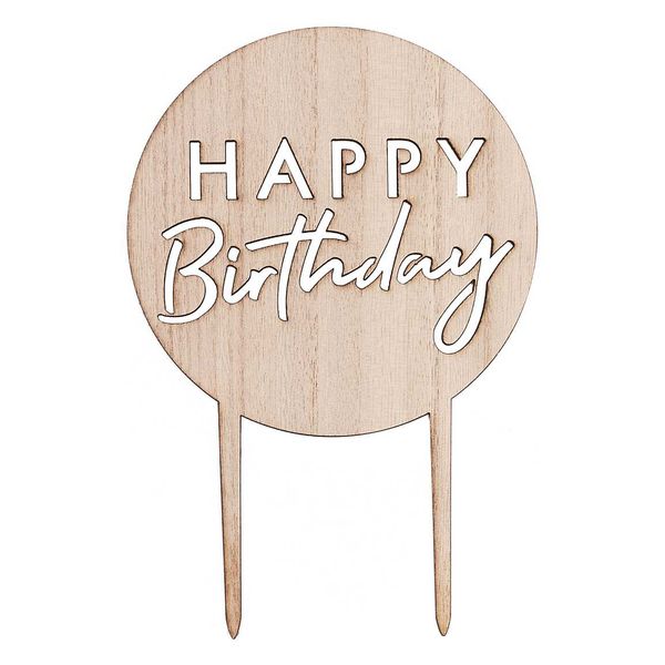 Cake topper "Happy Birthday" en bois - Ginger Ray