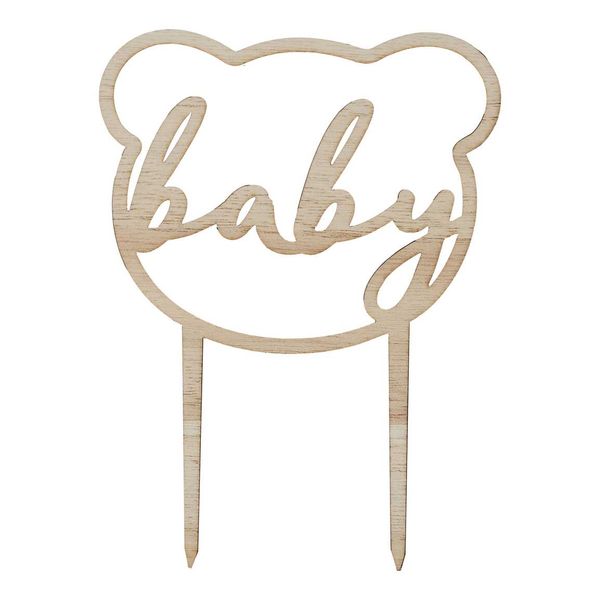 Cake topper Teddy Bear "Baby" en bois - Ginger Ray