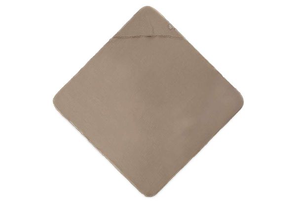 Cape de bain broderie 75x75 cm - Biscuit - Jollein