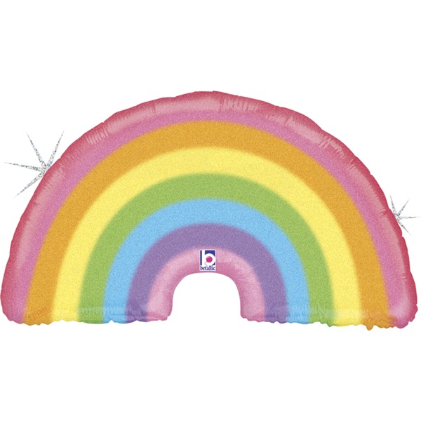 Ballon Glitter pastel rainbow Holo 91 cm - Grabo