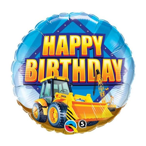 Ballon Construction "Happy Birthday" 45 cm - Qualatex