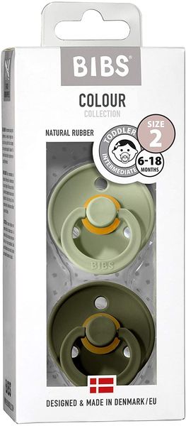 Pack 2 Tétines T2 Vert sauge / Kaki - Bibs
