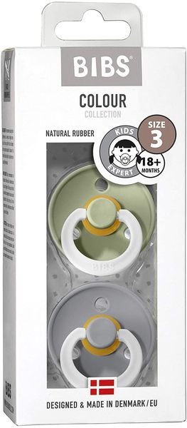 Pack 2 Tétines Night T3 Vert Sauge / Gris Nuage - Bibs