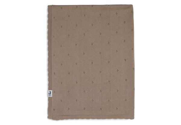 Petite couverture en Mousseline de coton Pointelle 75x100 cm - Biscuit - Jollein