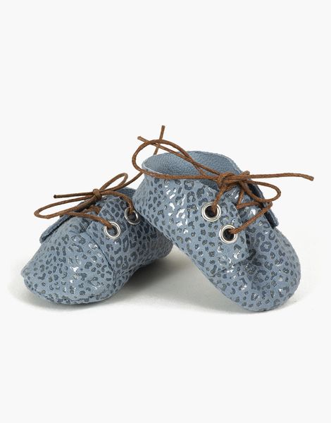 Chaussures à lacet en cuir bleu léopard - Minikane - Gordis 34 cm