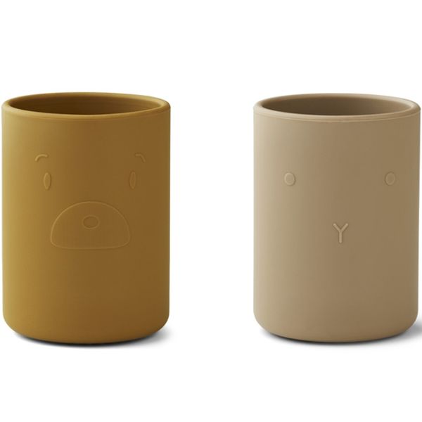 Set de 2 gobelets en silicone Ethan - Golden caramel oat mix - Liewood