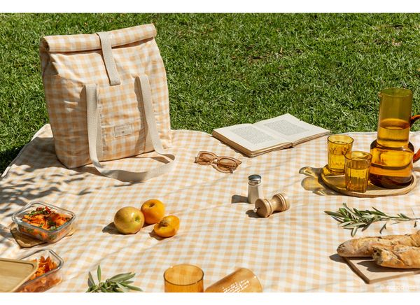 Sac Picnic Isotherme Sunshine - Melon Vichy - Nobodinoz