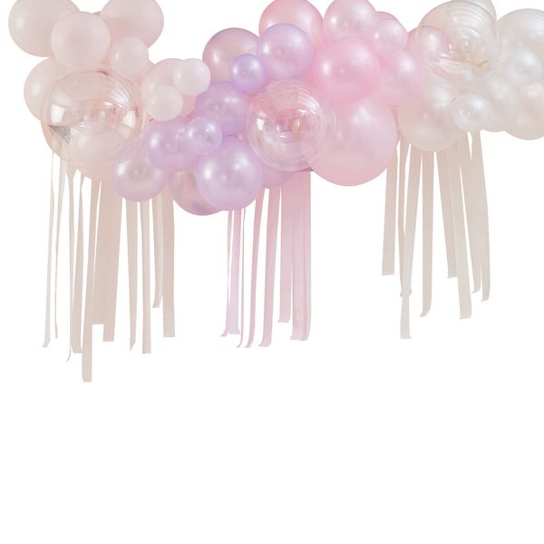 Kit pour Guirlande de ballons Pastel, perle et Ivoire et rideau de rubans - Ginger Ray