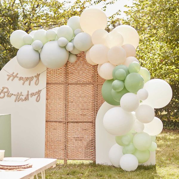Kit pour Guirlande de ballons - Sauge Nude et blanc - Ginger Ray