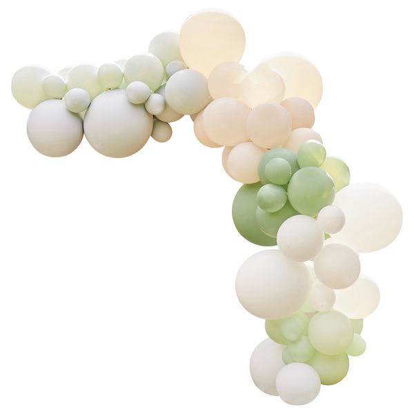 Kit pour Guirlande de ballons - Sauge Nude et blanc - Ginger Ray
