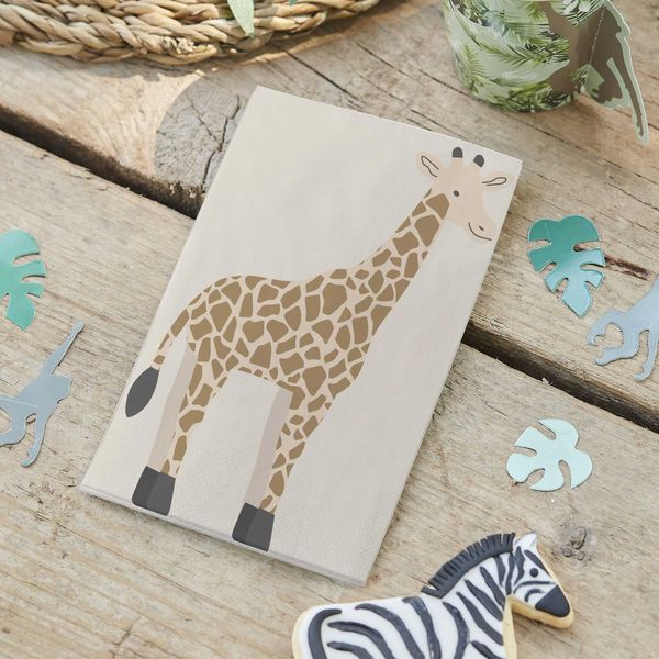 Serviettes Girafe Let's Go Wild x16 - Ginger Ray