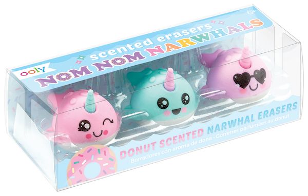Boite de 3 gommes Narval parfumées Donut