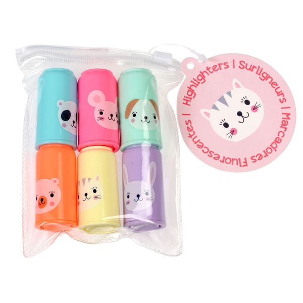 Mini Surligneurs Annimaux x6 - Rex London