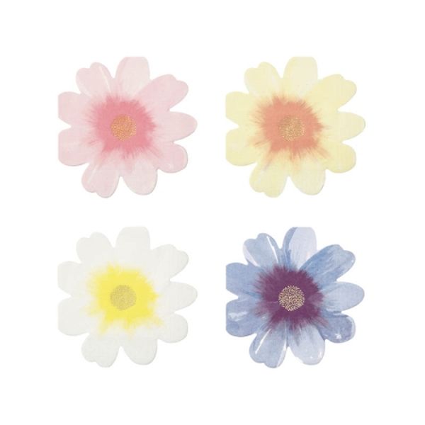 Petites assiettes creuses fleurs (4 designs) x8 - Meri Meri