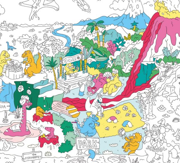 Poster à colorier - Dinos - OMY