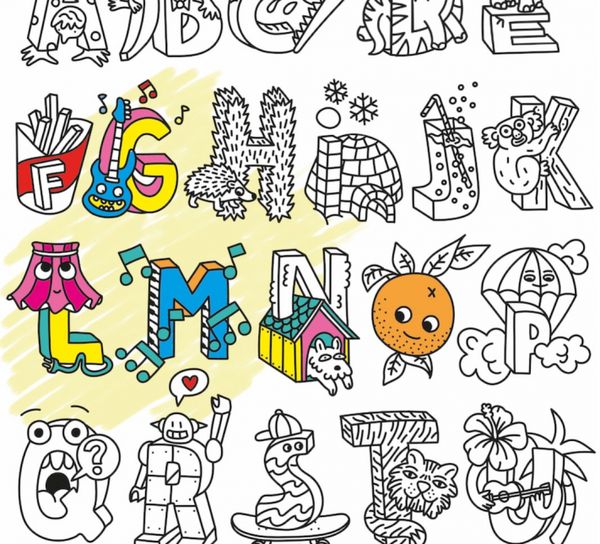 Poster geant a colorier - ABC - OMY