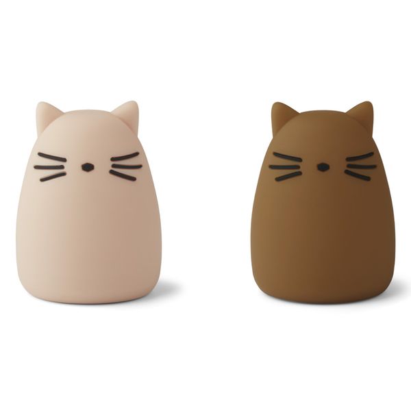 lot de 2 veilleuses callie cat rose golden caramel liewood