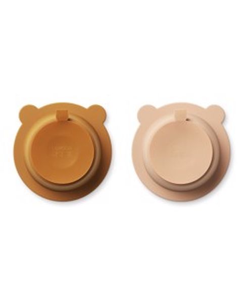 lot de 2 bols antidérapants peony tuscany rose mustard mix liewood