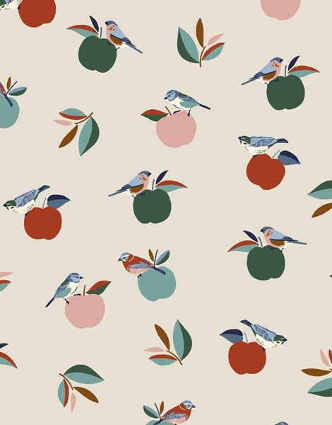 motif apple birds minikane poupée accessoire